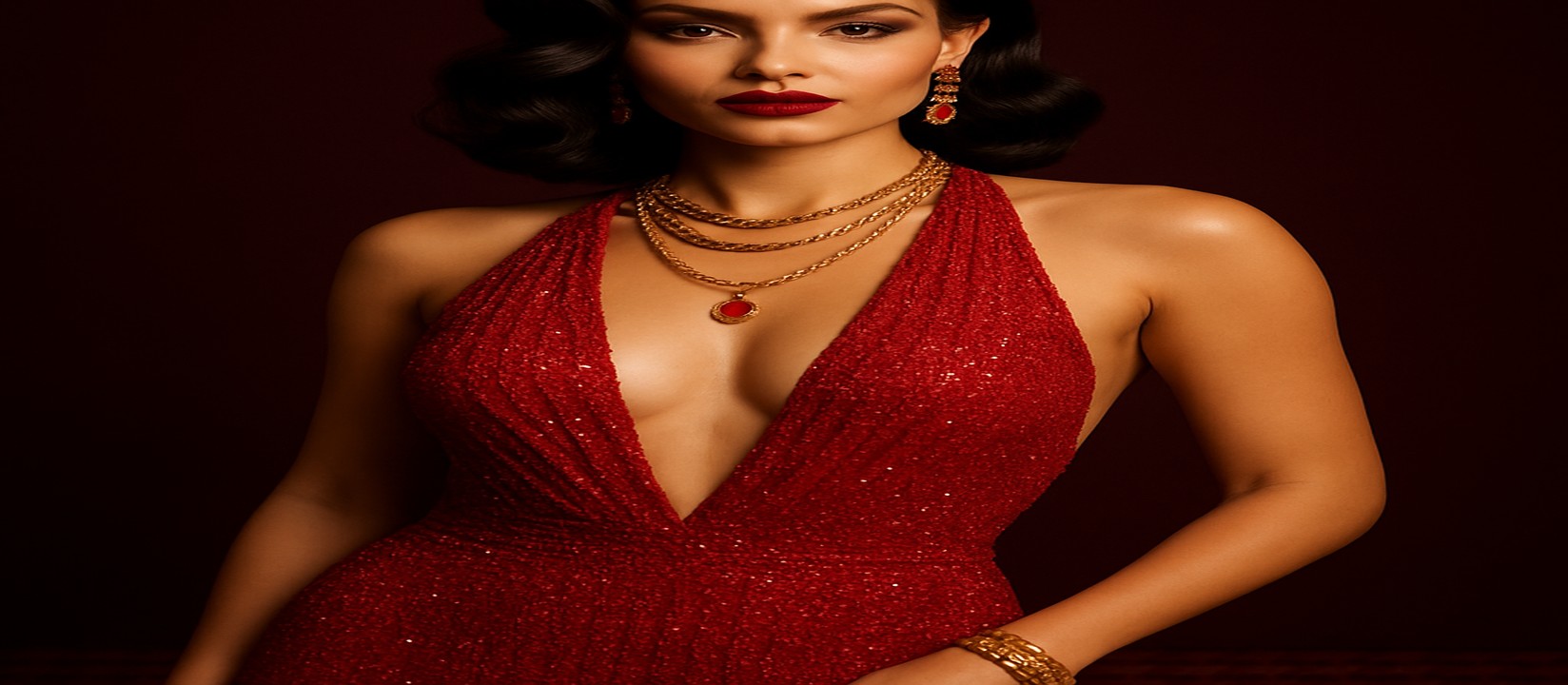5666bet গেমিং প্ল্যাটফর্ম টেবিলের সামনে লাল পোশাকে সজ্জিত এক নারী